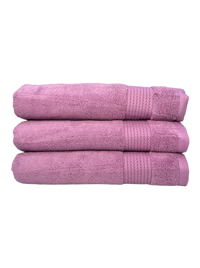 3 Pieces Pink Color 100% Original Cotton - GSM 600 - Luxury Bath Towels Set - (3 Pack, 68 x 137cm) Quickly Dry Highly Absorbent Hotel Quality Towel for Bathroom.