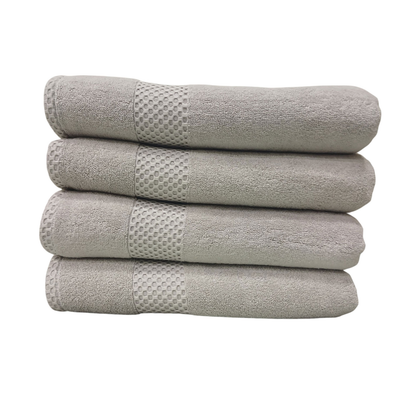 Luxury Soft  Cotton Bath Towels - Light Gray (Set of 4)