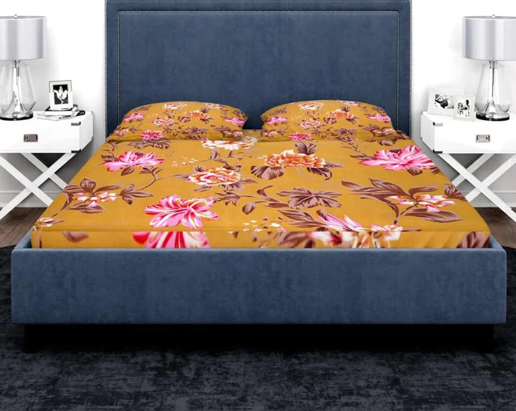 My Cotton Flat Sheet Single Bed (150 X 230) cm- 85 GSM with one Pillow Case