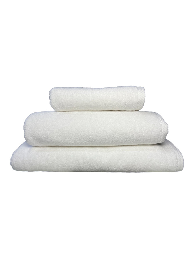 3-Piece 100% Cotton Plain Border Bath Towels Set (1 Bath Towel,1 Hand Towel,1 Bath Sheet) - GSM 650 - Quickly Dry Highly Absorbent Hotel Quality Towel for Bathroom